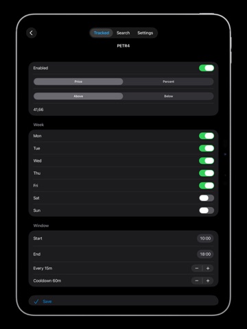 Trade Alert - B3 iPad screenshot