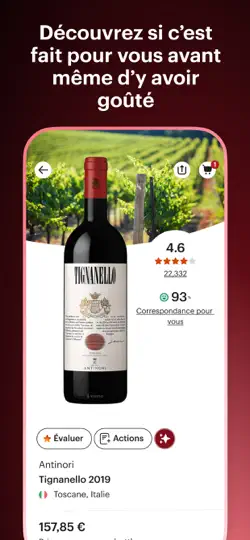 Capture d'écran de Vivino sur iPhone 4