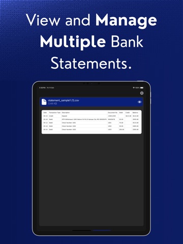 US Bank Statements PDF to CSV iPad screenshot