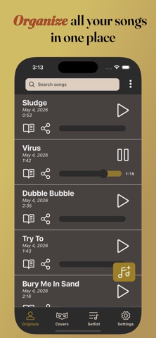 Song Journal: Bandmate + Lyric iPhone screenshot