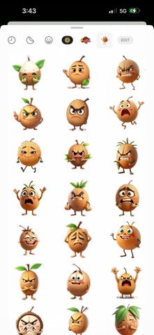 Nervous Coconut Stickers screenshot