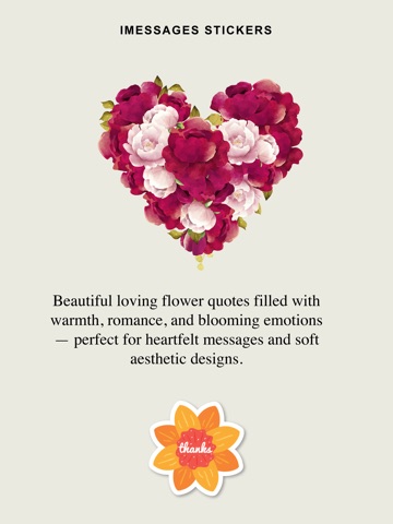 Loving Flower Stickers iPad screenshot