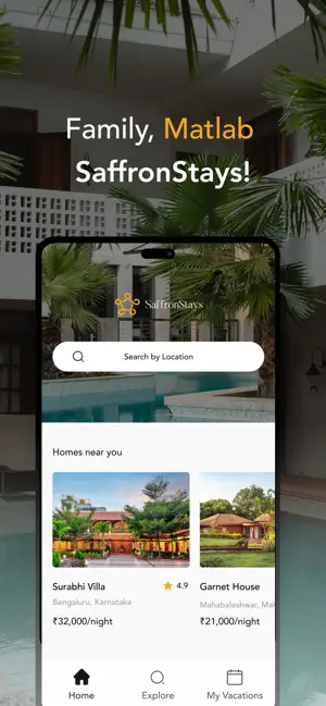 SaffronStays iPhone screenshot 1