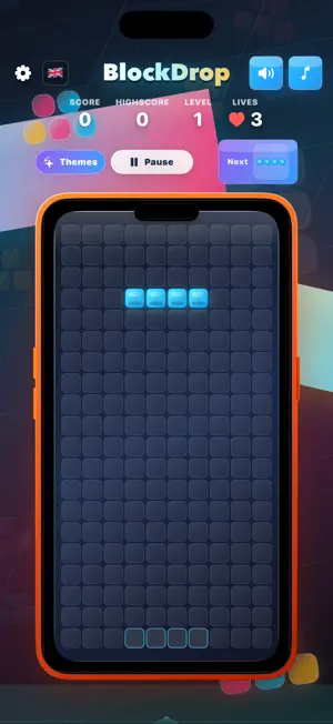 BlockDrop Neon Puzzle screenshot 1