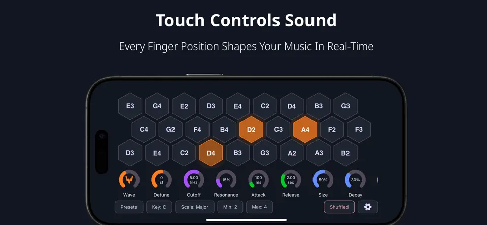 Captura de pantalla de Ova Ambient Synthesizer en iPhone 1