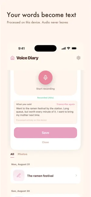 Voice Diary: Speak & Keep screenshot 3