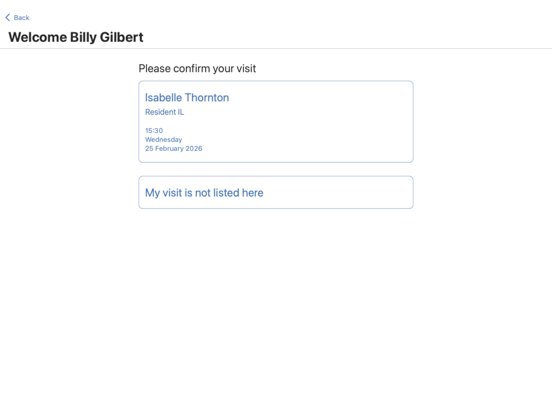 Cubigo Visit iPad screenshot