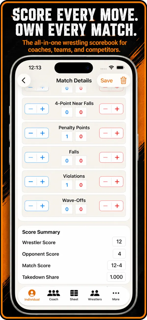 Wrestling+ Stats & Scorebook Screenshot 2