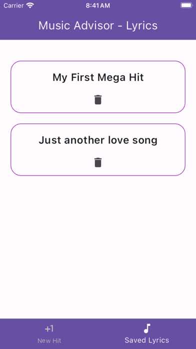 Lyrics by Music Advisor Screenshot