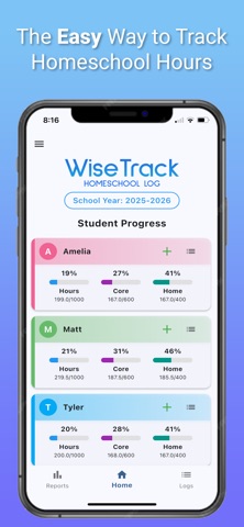 WiseTrack Homeschool Log Screenshot 1 of 7