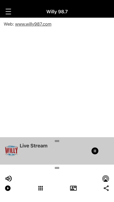 Willy 98.7 & 1550 Screenshot