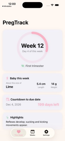 PregTrack screenshot
