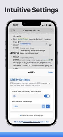 GREify: GRE Vocab Replacer Screenshot 3 of 6