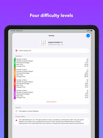 Apparent Sudoku iPad screenshot