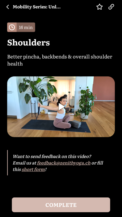 Zenith Yoga iPhone screenshot 2 - Sports app
