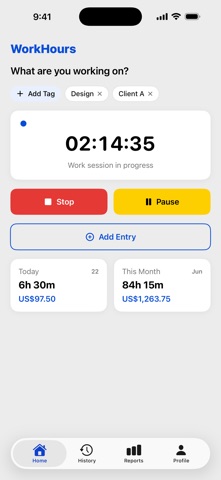 WorkHours: Work Timer screenshot