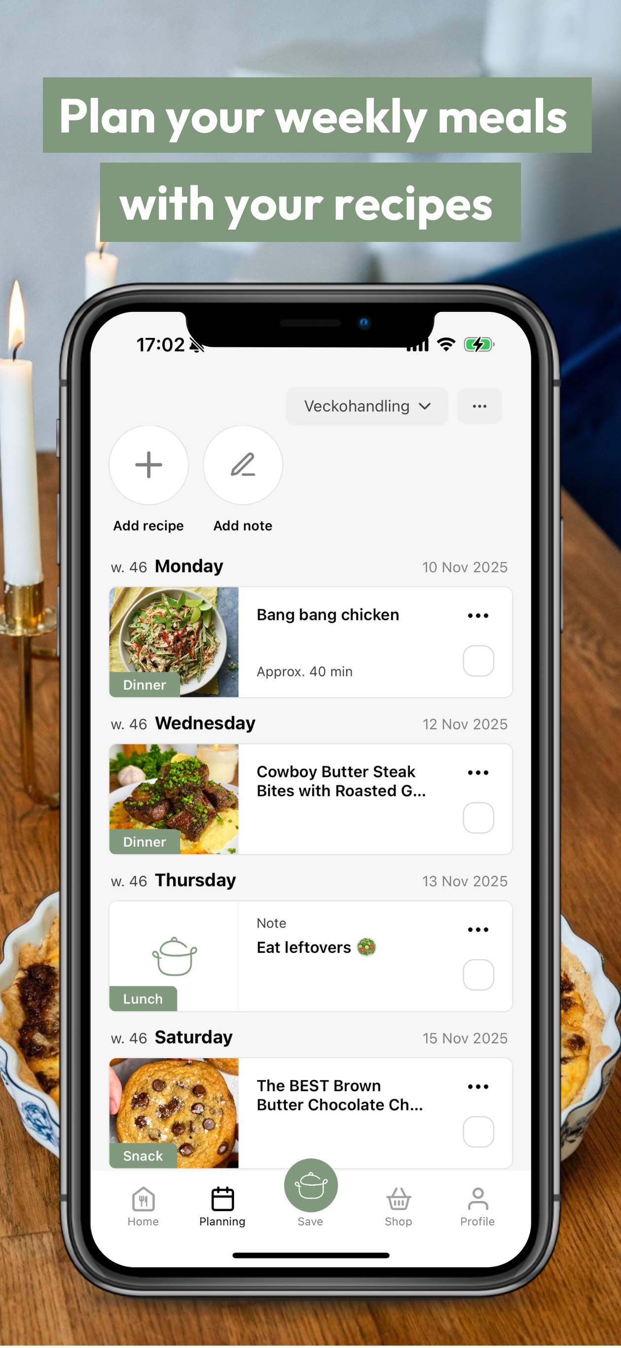 RecipeMind, Recipe & Meal plan