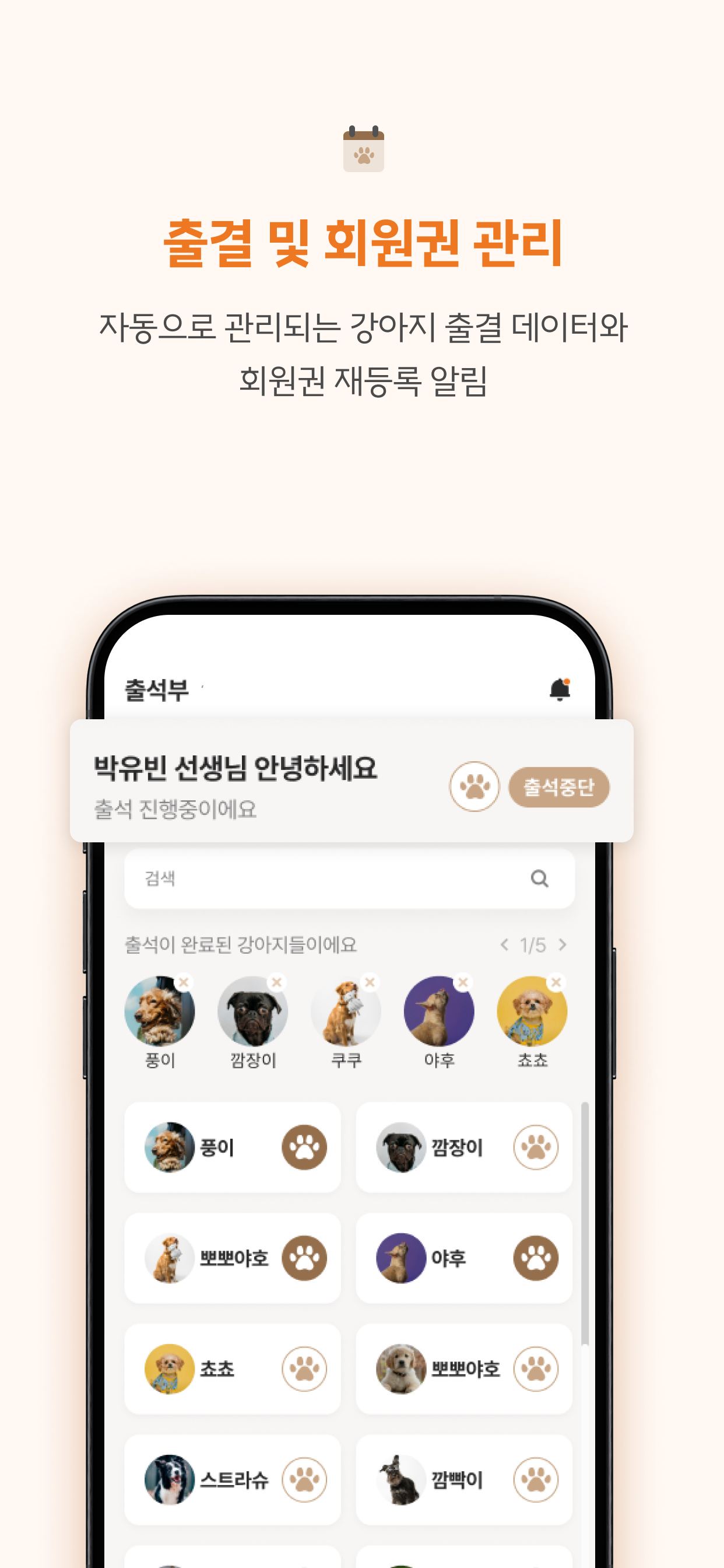 똑독 -강아지 유치원, 알림장, 사진앨범