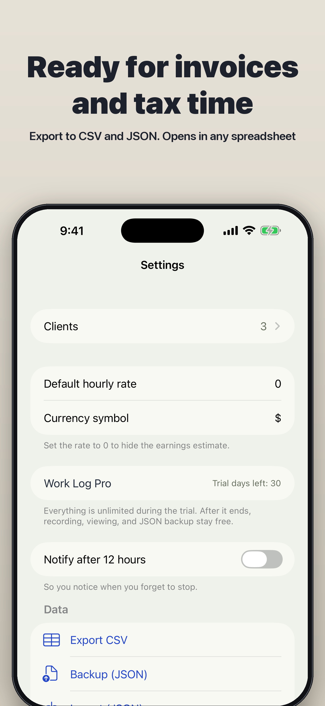 Work Log: Billable Hours & Pay screenshot 6