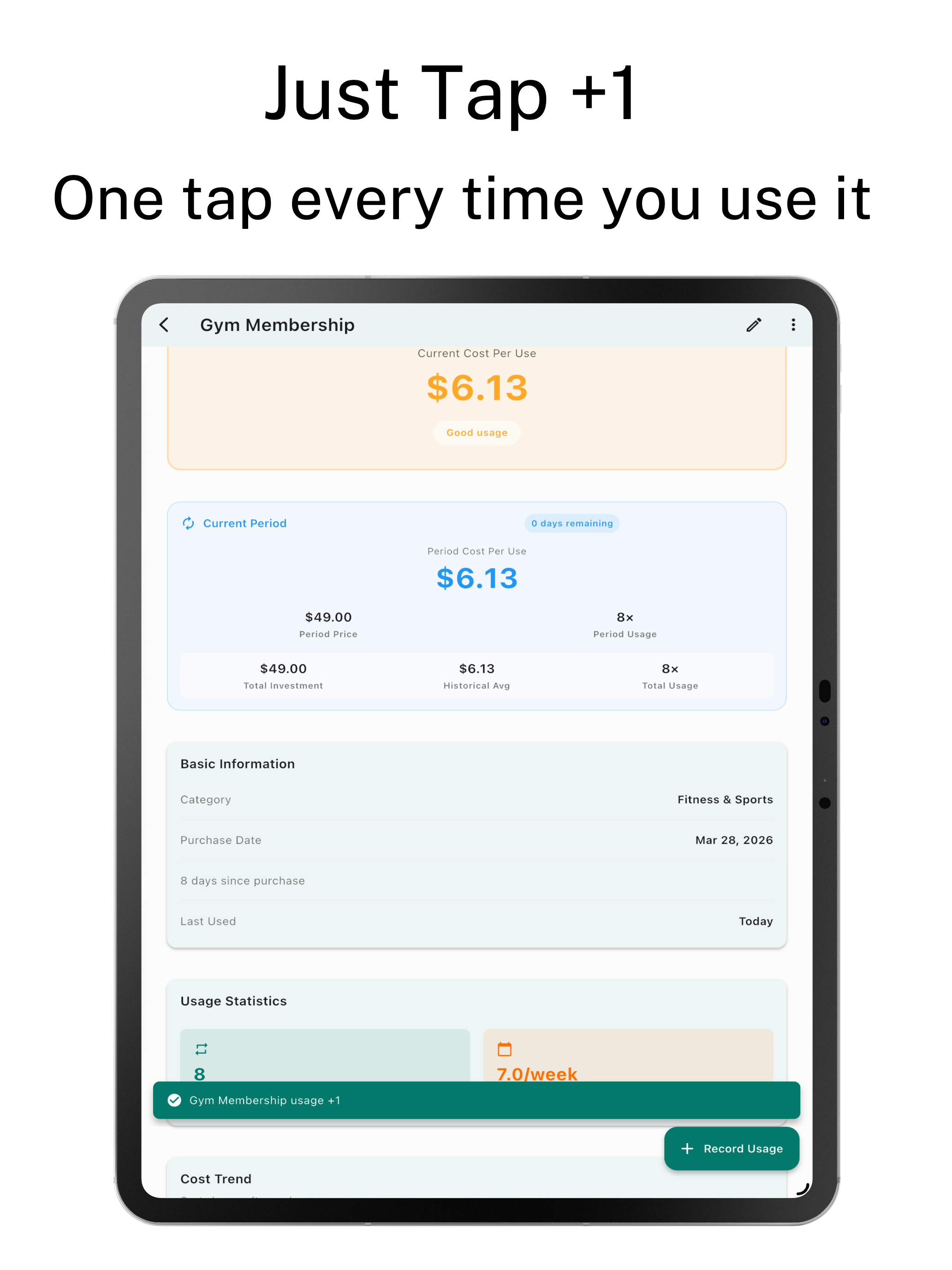 Worth It - Cost Per Use