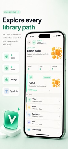 Learn Vue.js & JavaScript iPhone screenshot
