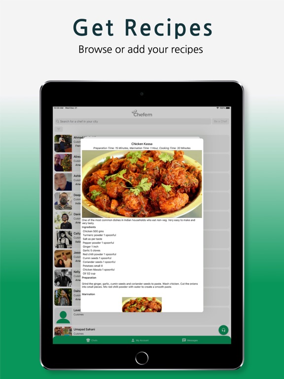 Chefem iPad screenshot 3 - Food & Drink app
