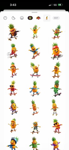 Skating Pineapple Stickers screenshot