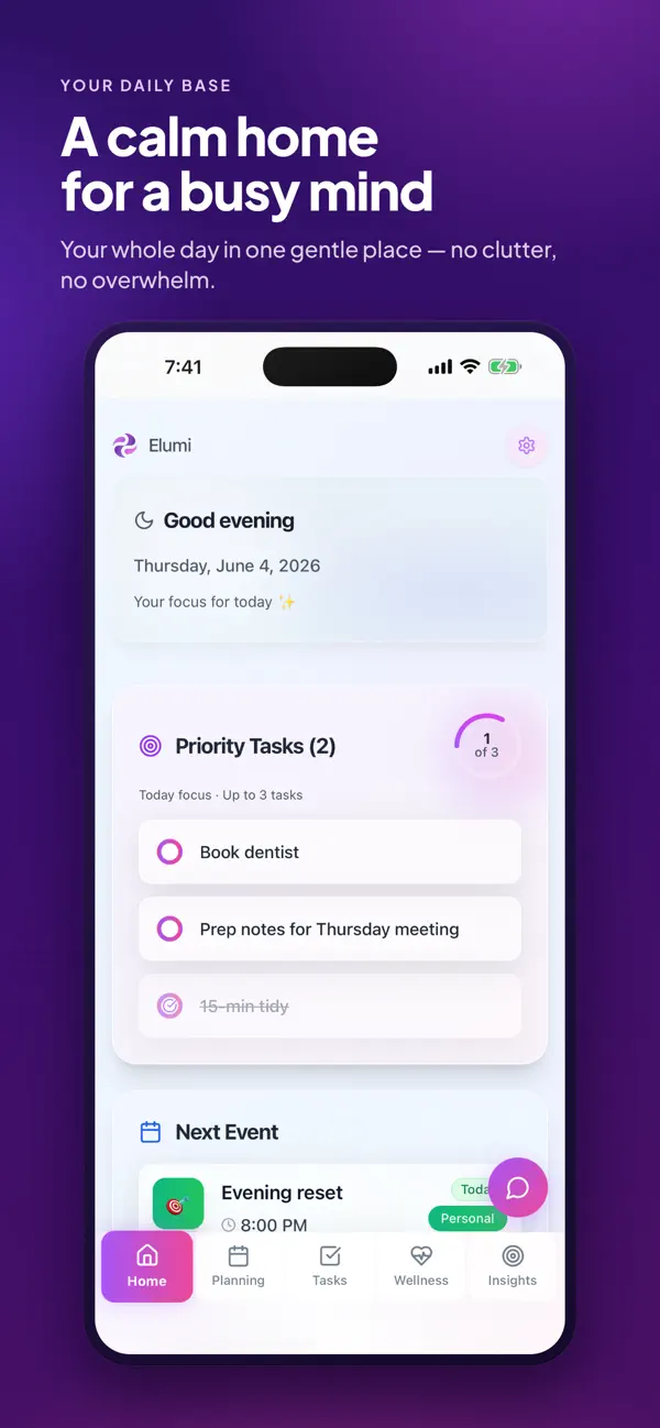 Screenshot #3 pour Elumi — ADHD Support & Coach