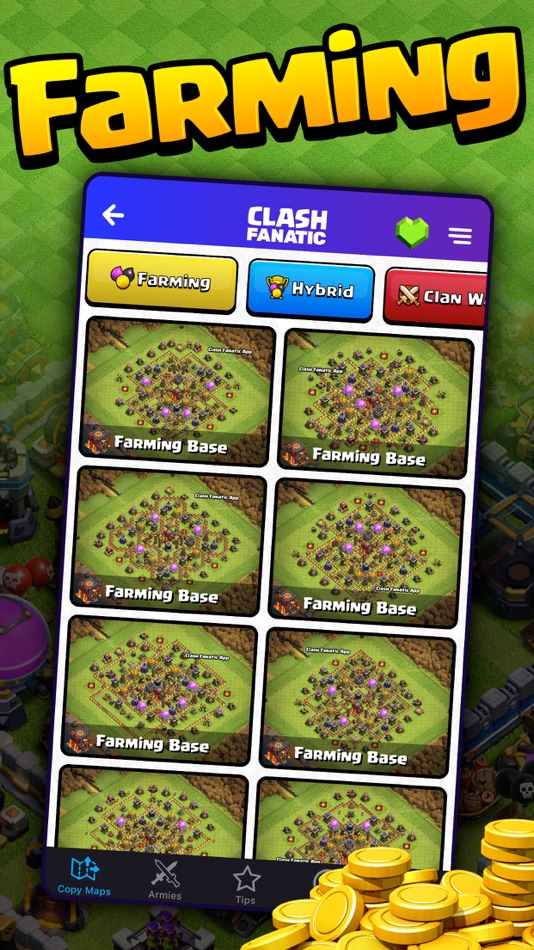 #3. CoC Fanatic: Copy Maps & Base (iOS) Bởi: Too Much Wasabi, LLC