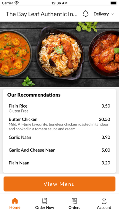 The Bay Leaf Indian Restaurant Screenshot