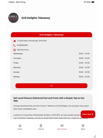 Grill Delights Takeaway iPad screenshot