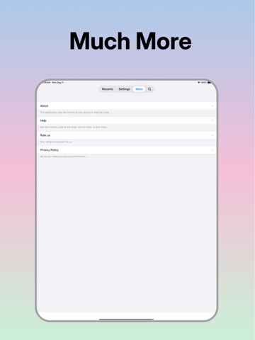 Barcode and QR Reader-Unlimit iPad screenshot