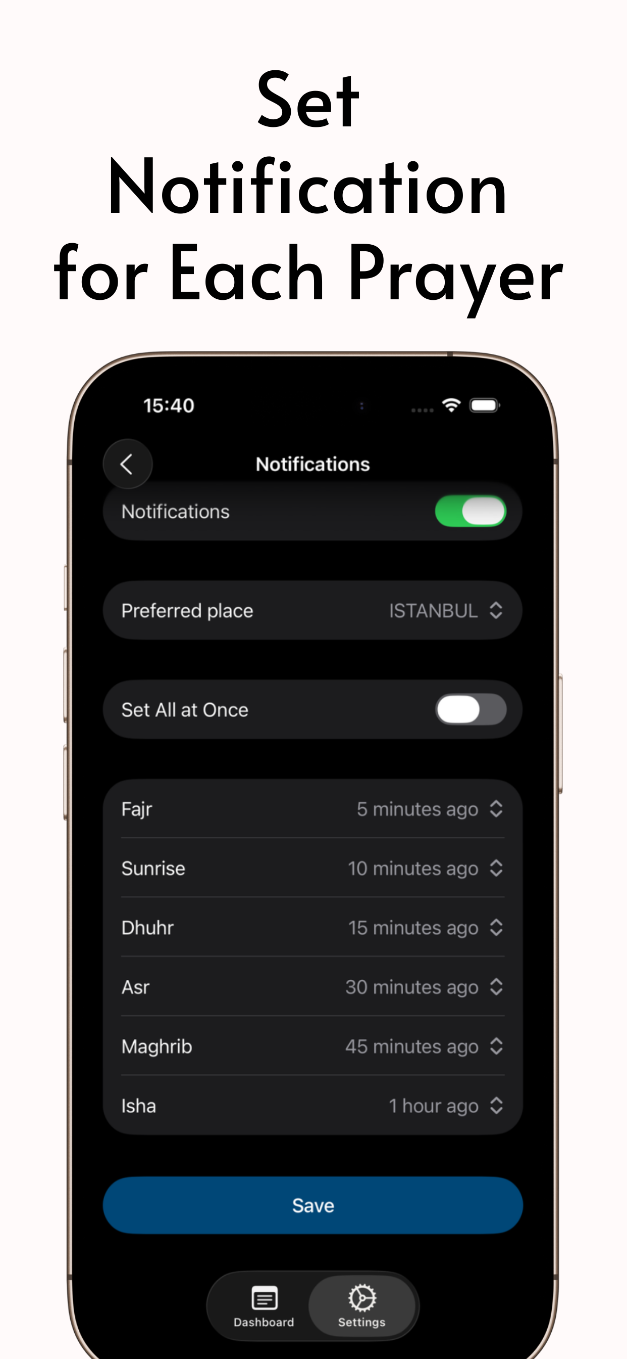 Prayer Times & Notifications