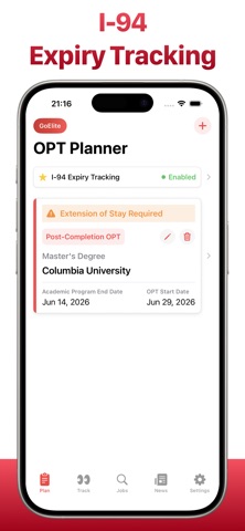 OPTimize: F-1 Visa OPT Planner screenshot