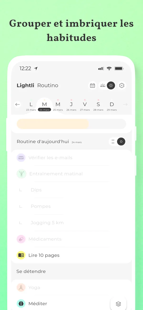 Screenshot #2 pour Routino : routines d'habitudes
