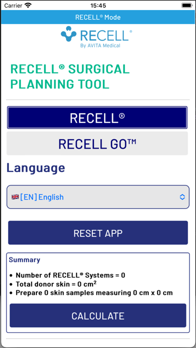 RECELL® Surgical Planning Tool Screenshot