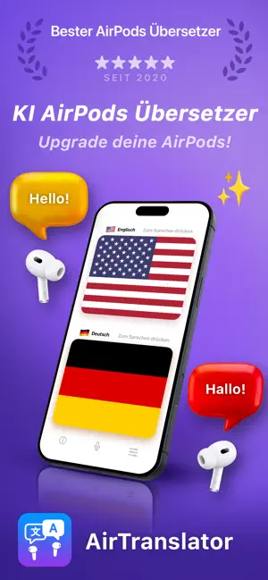 AirTranslator AirPod Translate iPhone screenshot 1