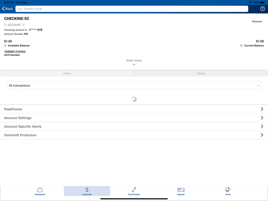 Credit Union of Colorado iPad screenshot