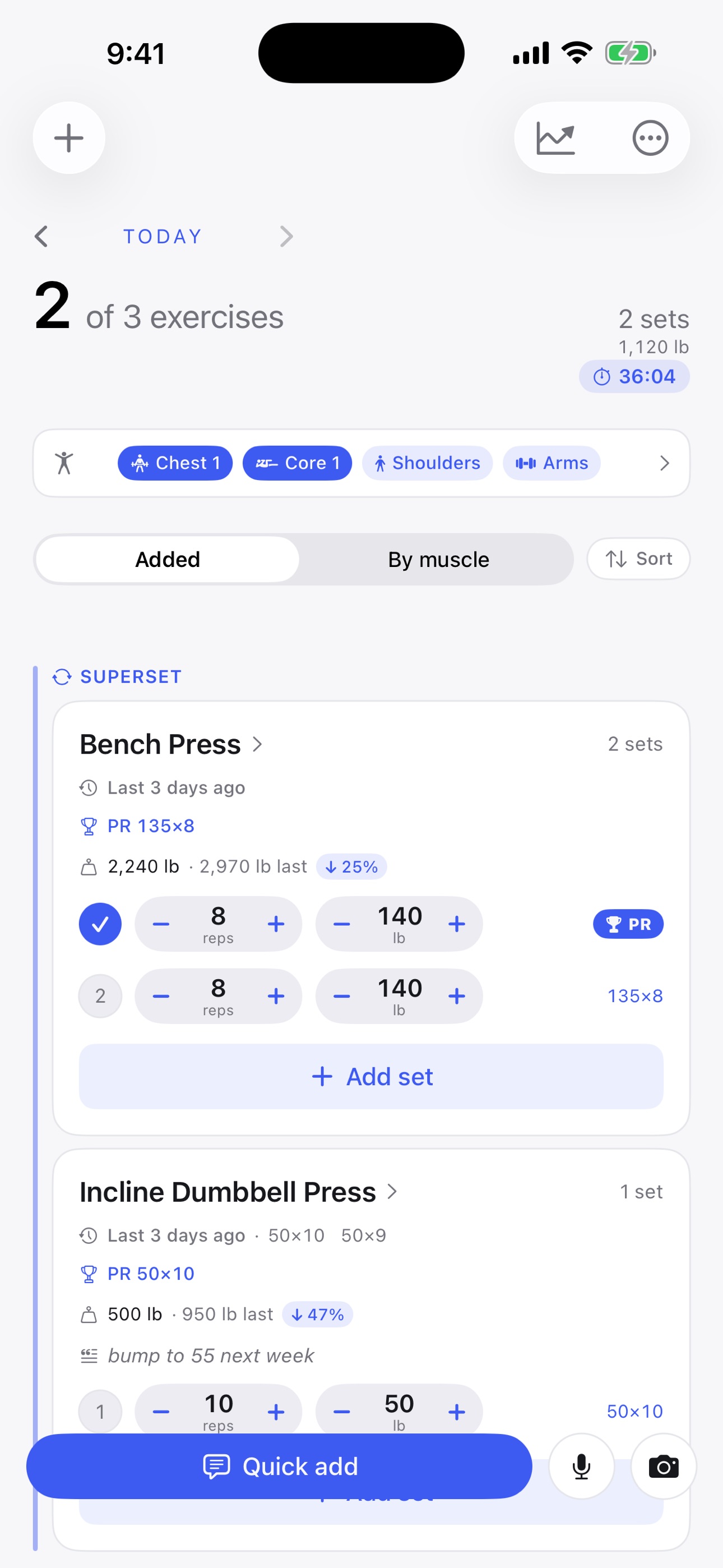 Screenshot 1 of LifeApps Gym Logger