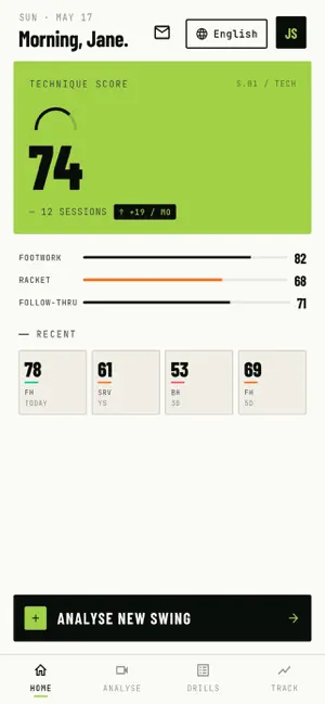 Tekrise Tennis Swing Analysis screenshot 2