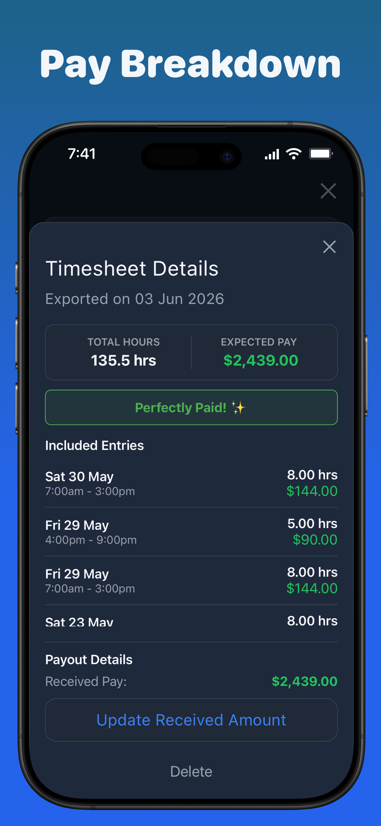 Work Hours Tracker: Time Clock screenshot 6