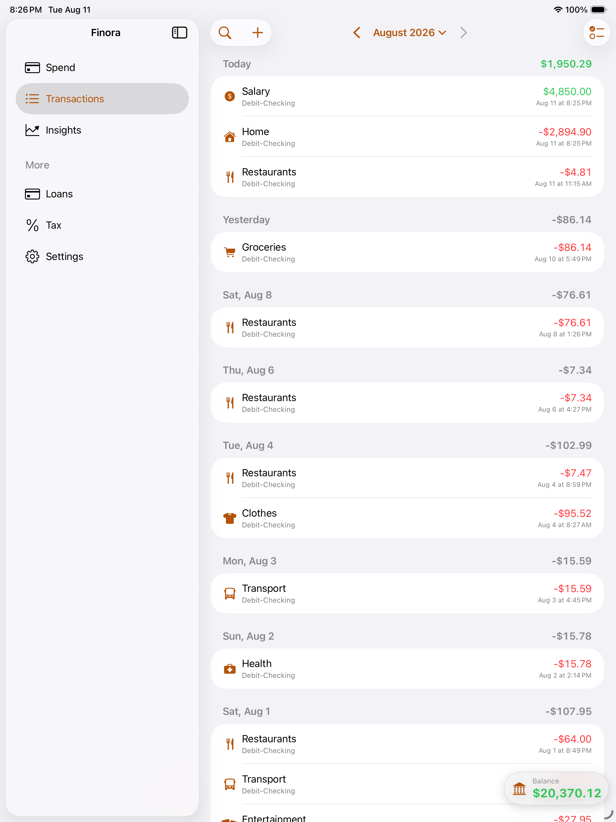 Finora Budget screenshot 12
