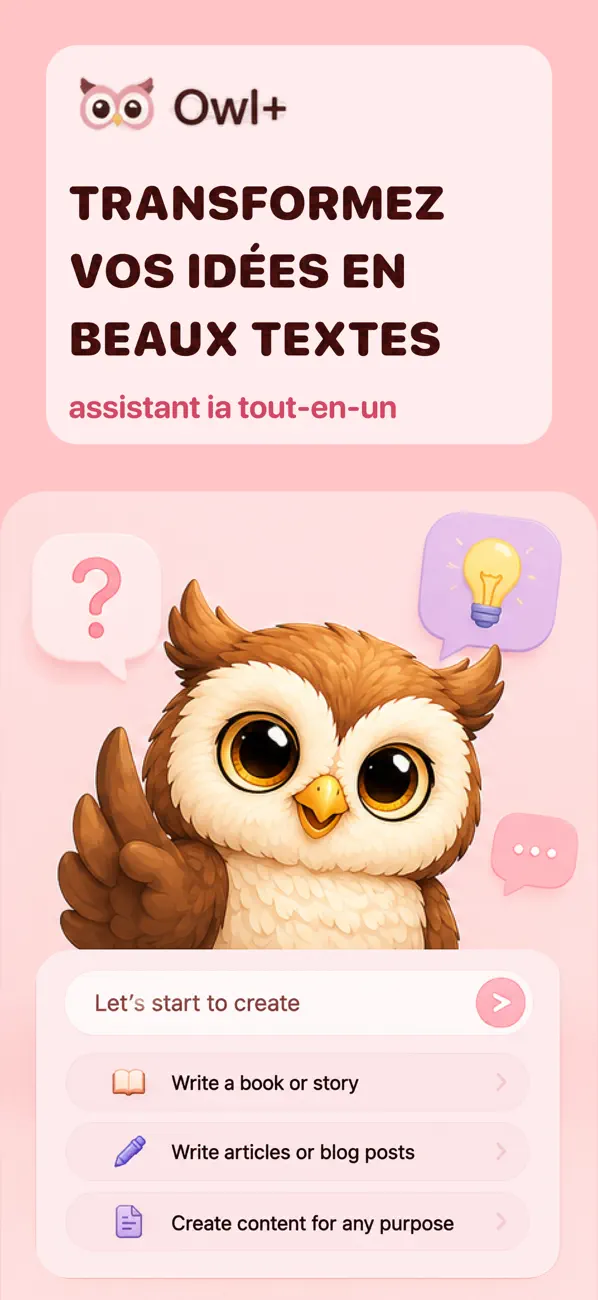 Screenshot #1 pour Assistant d’écriture IA - Owl+