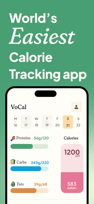 VoCal: Voice Calorie Counter screenshot 1