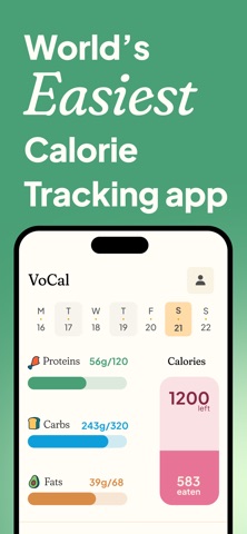 VoCal: Voice Calorie Counter screenshot