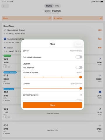 Cheap flights — Hot Deals iPad screenshot