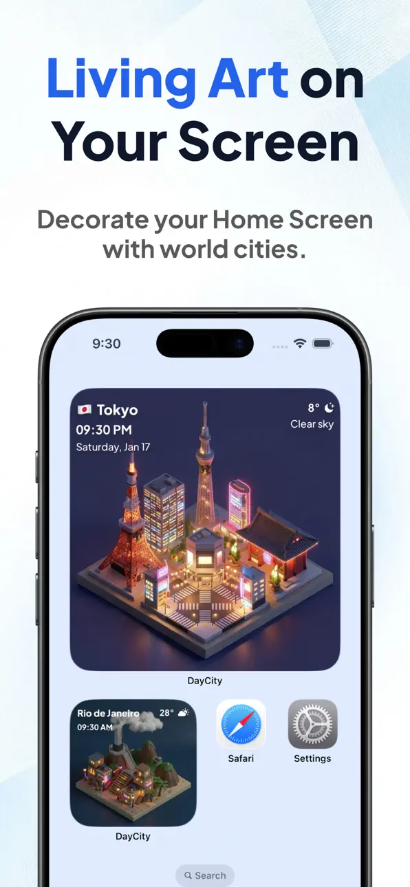 DayCity: Weather Clock Widget iOS Mod IPA screenshot 2 - iOS app interface