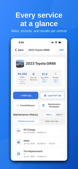 Lugbook: Car Maintenance Log screenshot 2