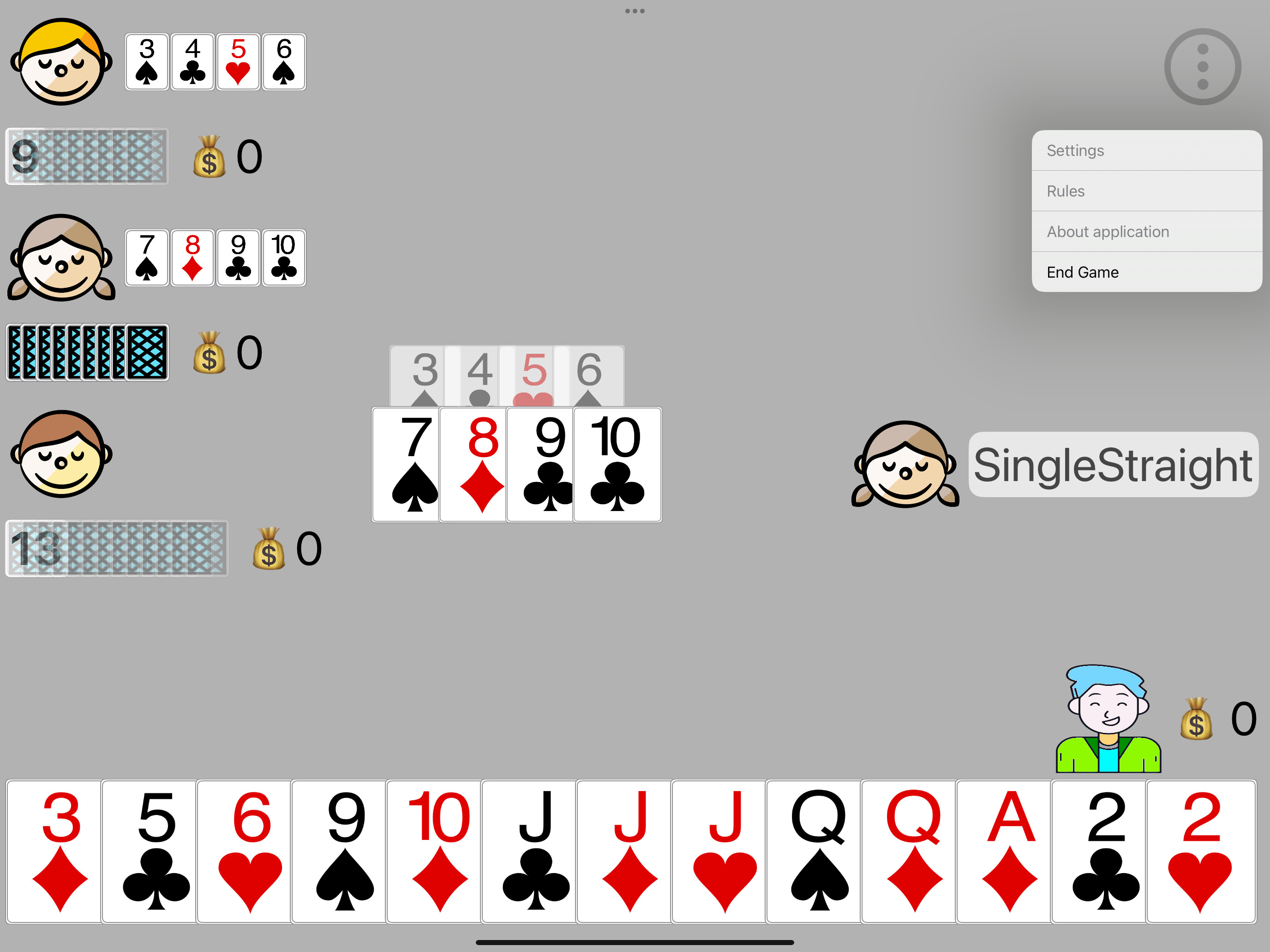 Thirteen Poker Game