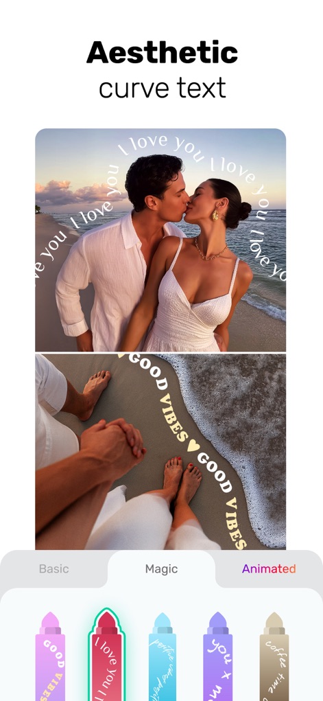 Photo Collage - Collageable - Ästhetische Textkurven